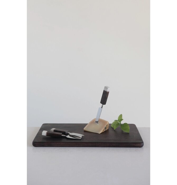 Cutting Board + Cheese Knives Set