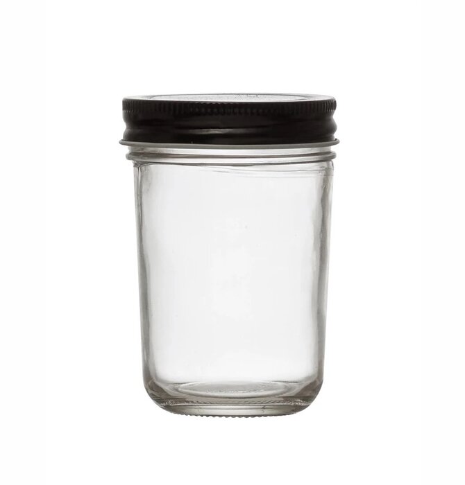 Glass Jar | Black Lid | 8oz