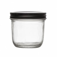 Creative Co-Op Glass Jar | Black Lid | 8oz
