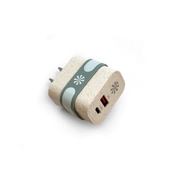 Tech Candy (E-Accessories) Power Adapter | Double Play Eco™ Wall | Natural