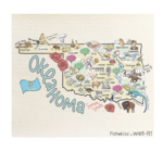 Swedish Dishcloth | Oklahoma Map (Fish Kiss)