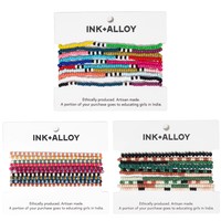 Ink + Alloy Stretch Bracelet | 10 Strand | Color Block Multi