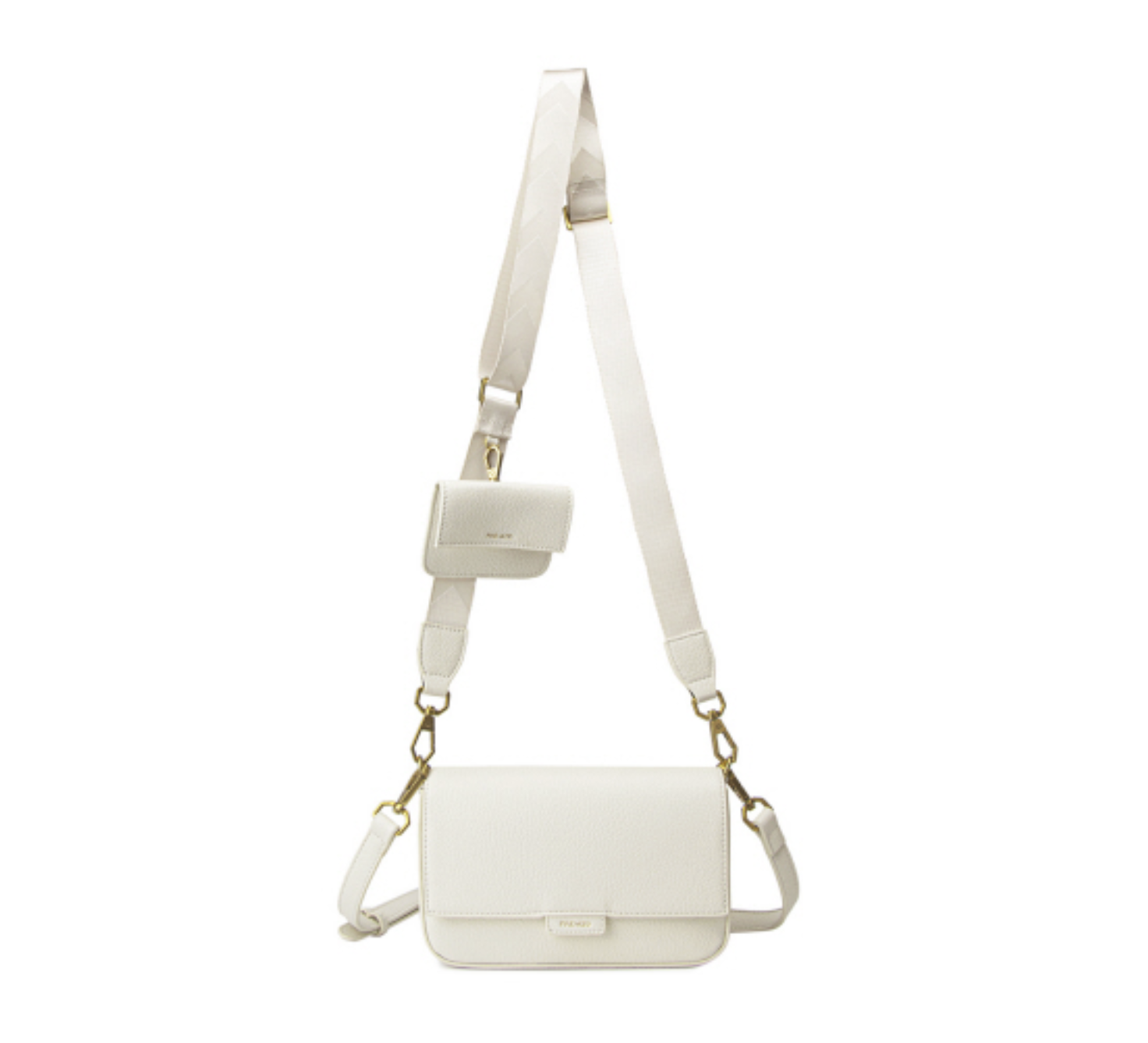 Kate spade pebbled leather fold over flap bag crea