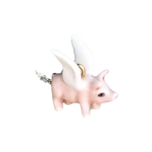 Peter And June Necklace | 18K Gold Plate | Tiny Flying Pig