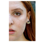 Earrings | Tourmaline + Brass Eyelash Fan