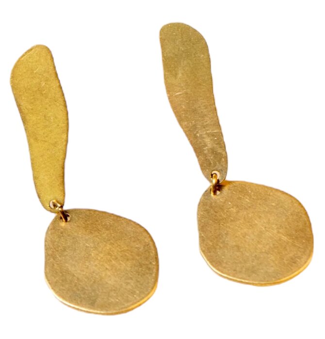 Earrings | Brass Organic Shapes | "Halle"