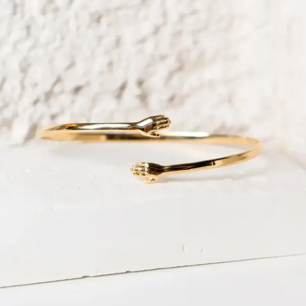 Peter And June Bracelet Cuff | 24K Gold Plate | "I Wanna Hold Your Hand"