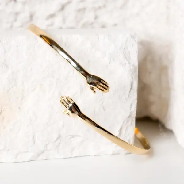 Peter And June Bracelet Cuff | 24K Gold Plate | "I Wanna Hold Your Hand"