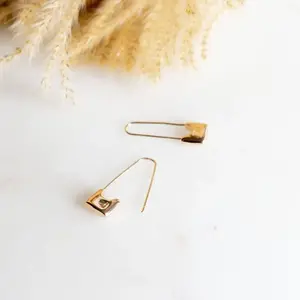 Peter And June Earrings | 24K Gold Plate | "Sid" Safety Pin