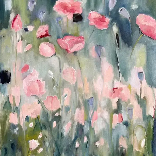 Mary James Ketch Studio Art Print | "Enchanted April" (Pink Flowers)