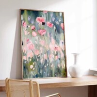 Mary James Ketch Studio Art Print | "Enchanted April" (Pink Flowers)