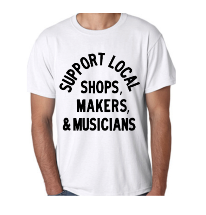 T-Shirt | "Support Local" | White