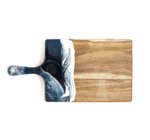 Cheeseboard | Acacia & Resin | Navy + White + Metallic