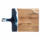 Cheeseboard | Acacia & Resin | Navy + White + Metallic