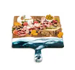 Cheeseboard | Acacia & Resin | Navy + White + Metallic
