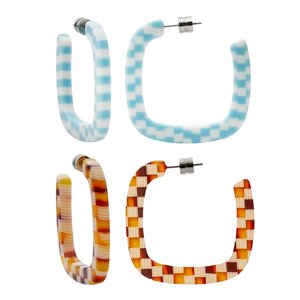 MACHETE Earrings | Midi Square Hoops