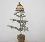 Tree Topper | Felt Winter Hat | Multi-Color Embroidered