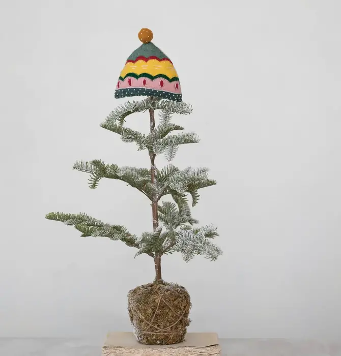 Tree Topper | Felt Winter Hat | Multi-Color Embroidered