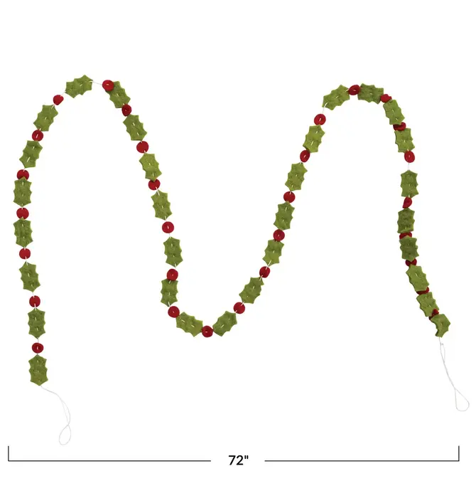 Garland | Felt Holly & Berries