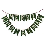 Banner | Felt Merry Christmas | Green & White