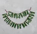 Banner | Felt Merry Christmas | Green & White