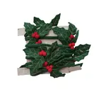 Garland | Felt Holly & Berries | Gold Embroidery