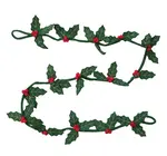 Garland | Felt Holly & Berries | Gold Embroidery