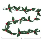 Garland | Felt Holly & Berries | Gold Embroidery