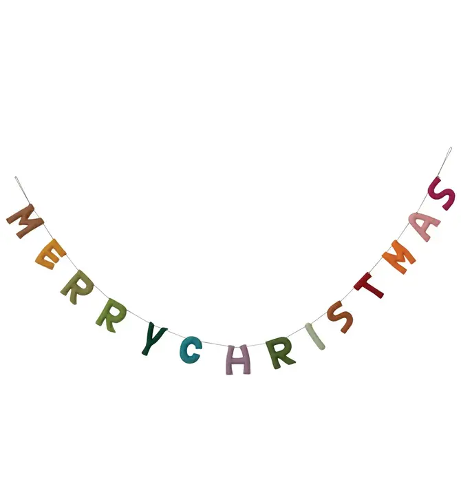 Garland | Felt Merry Christmas | Multi-Color
