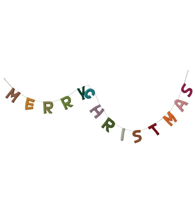 Garland | Felt Merry Christmas | Multi-Color