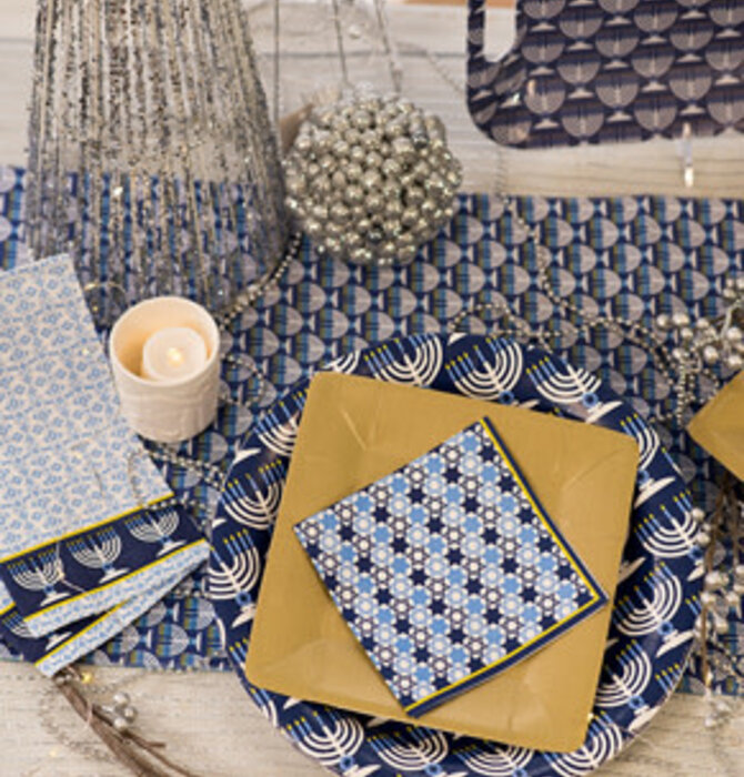 Cocktail Napkins | "Festival Of Lights" | Blue