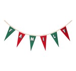 Pennant Flags | "Family" | Red & Green Bunting