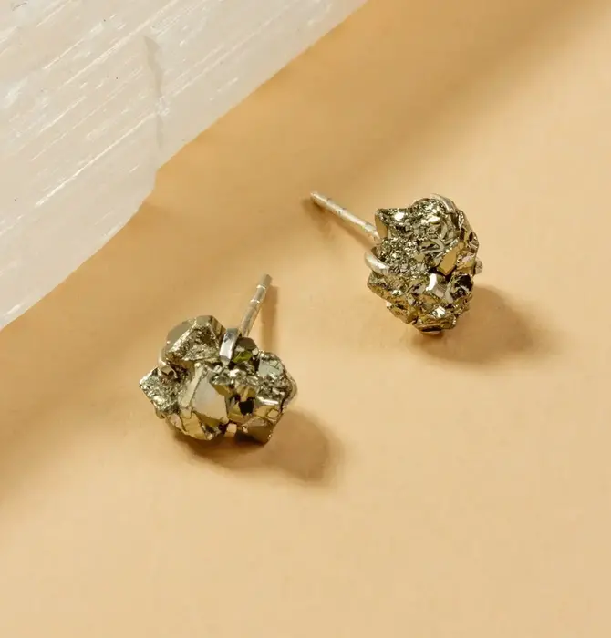 Earrings | "Raw Beauty" Post | Pyrite/Sterling