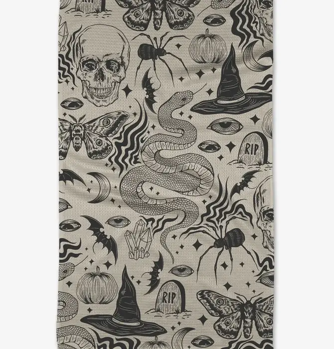 Microfiber Tea Towel | Halloween Collage