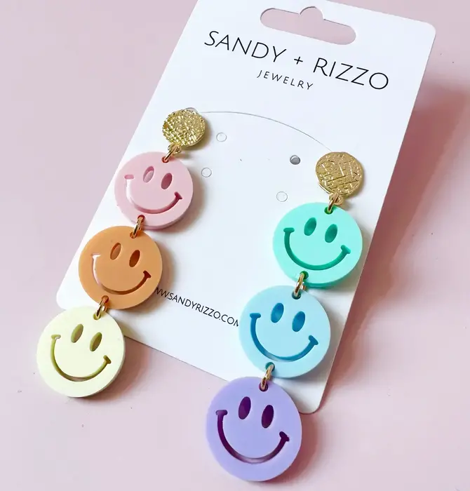 Earrings | Smiley Dangles | Pastel