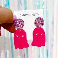 Sandy + Rizzo Earrings | Hot Pink Ghost