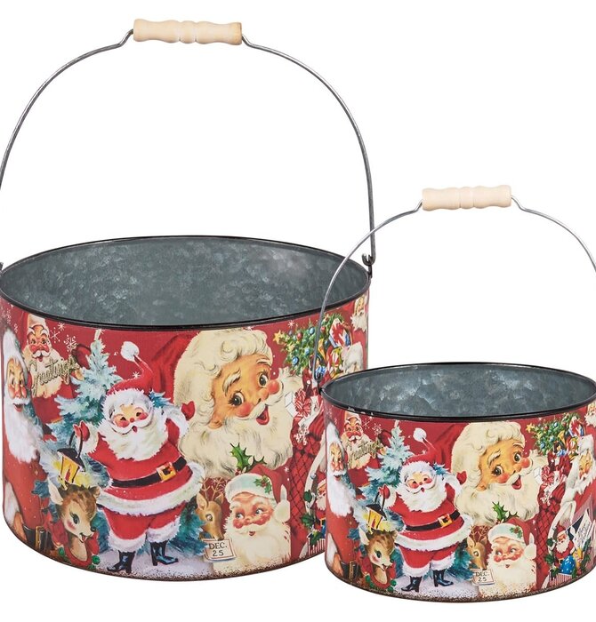 Metal Bucket | Vintage Christmas