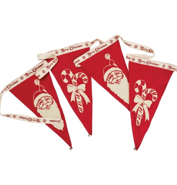 Bannner | Felt Pennant | Santa/Candy Canes