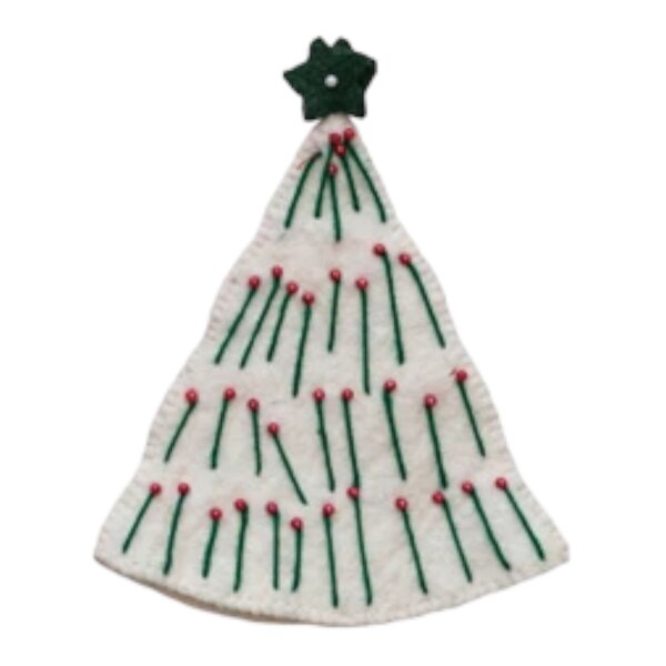 Embellished Felt Wool Holiday Tree Topper - Light the Way