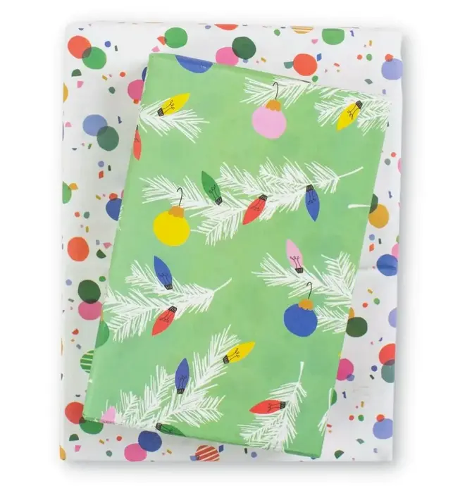 Wrapping Paper | 2-Sided Eco | Boughs/Twinkle Confetti