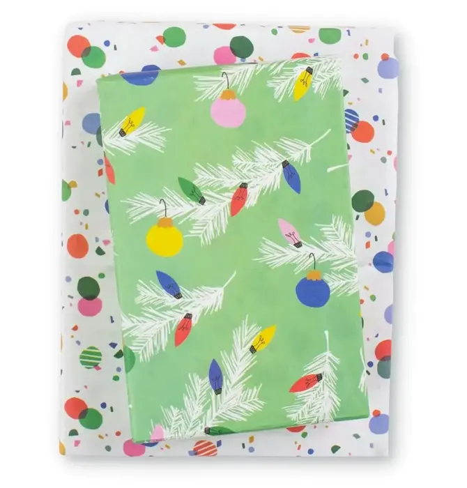 Wrapping Paper | 2-Sided Eco | Boughs/Twinkle Confetti