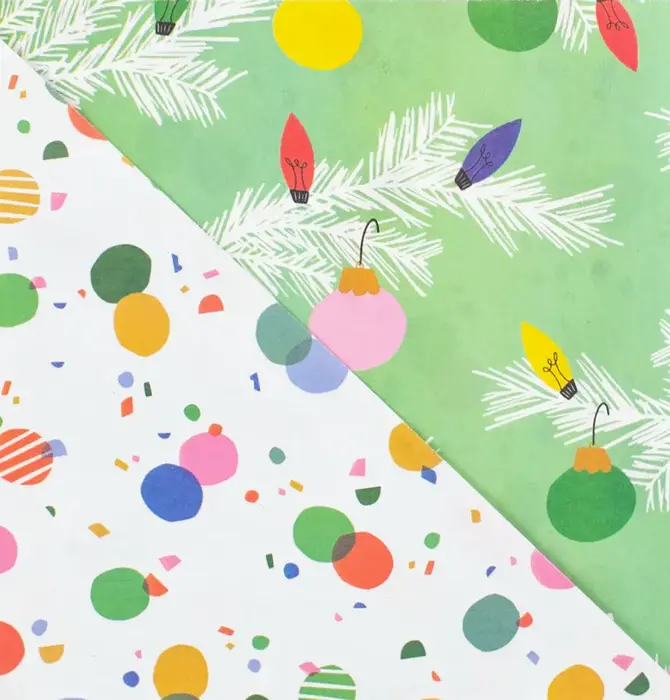 Wrapping Paper | 2-Sided Eco | Boughs/Twinkle Confetti