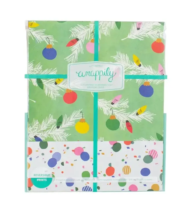 Wrapping Paper | 2-Sided Eco | Boughs/Twinkle Confetti