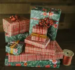 Wrapping Paper | 2-Sided Eco | Homespun Plaid/Winter Floral