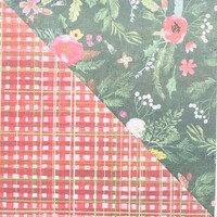 Wrappily Eco Gift Wrap Co. Wrapping Paper | 2-Sided Eco | Homespun Plaid/Winter Floral