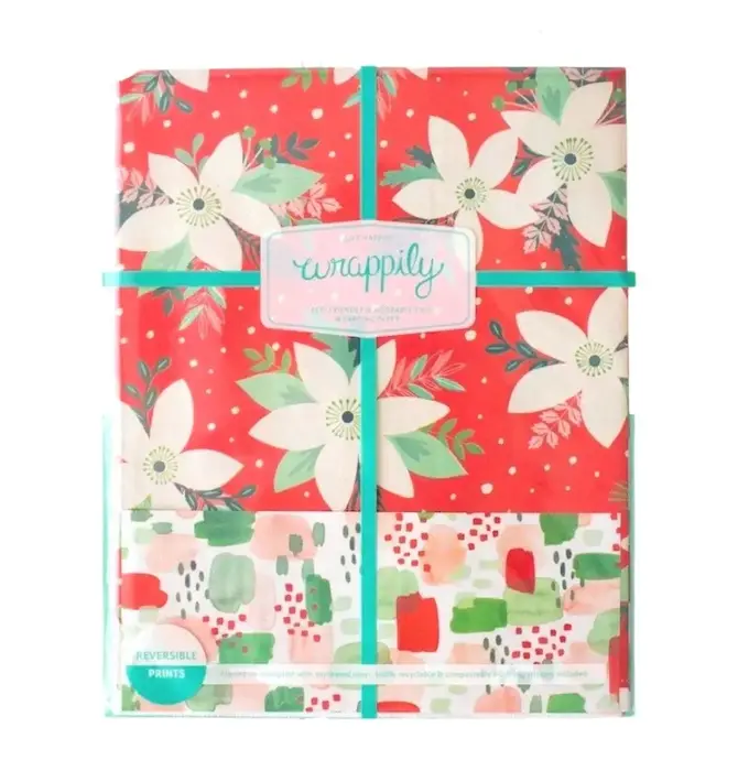 Wrapping Paper | 2-Sided Eco | Poinsettia/Painterly