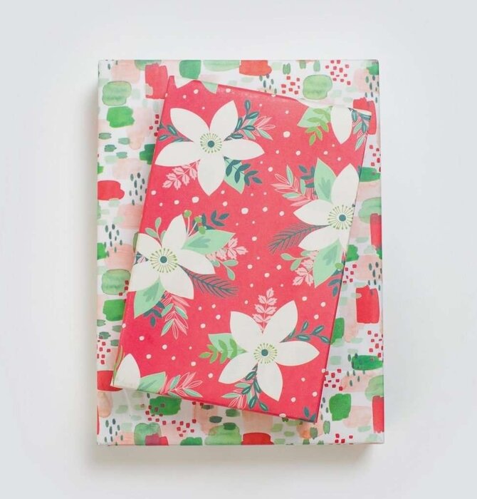 Wrapping Paper | 2-Sided Eco | Poinsettia/Painterly