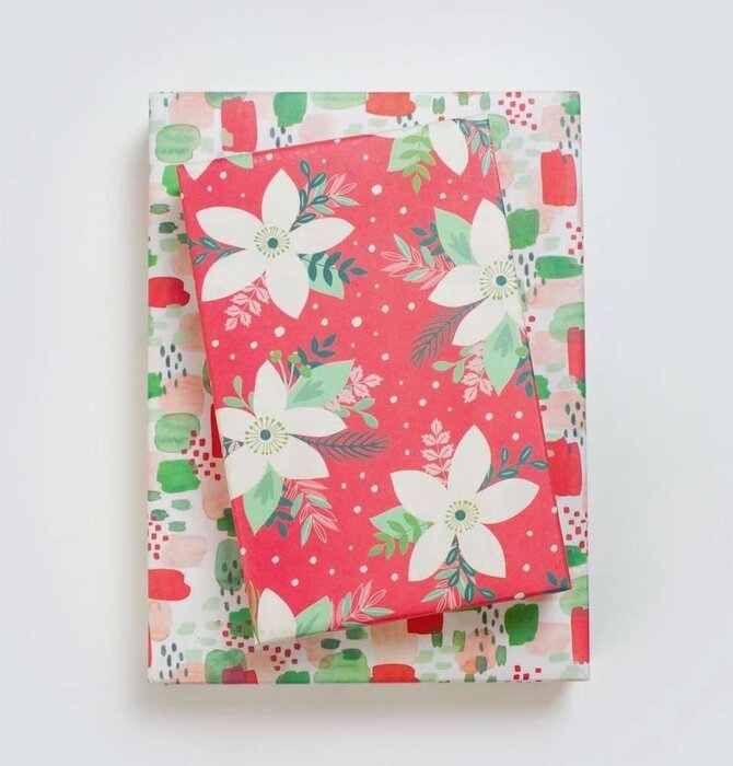 Wrapping Paper | 2-Sided Eco | Poinsettia/Painterly