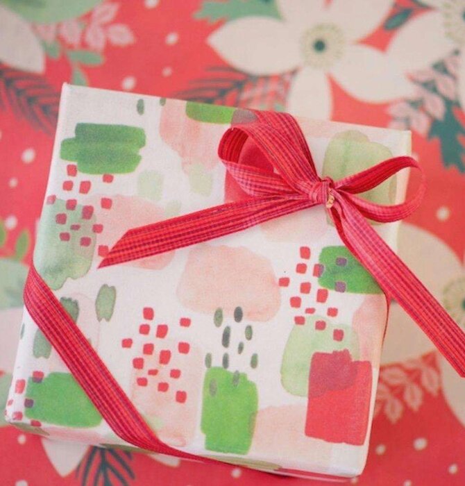 Wrapping Paper | 2-Sided Eco | Poinsettia/Painterly