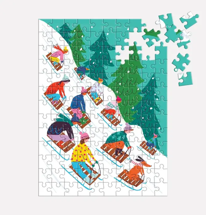 Puzzle Ornament | 130-Piece | Winter Sledding